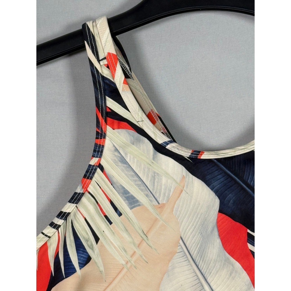 Athleta Tropical Leaf Print Sports Bra Twist Back Support 34D/DD - Picture 3 of 13